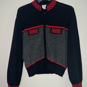 Vintage 80s Toula zippered cardigan size 16
